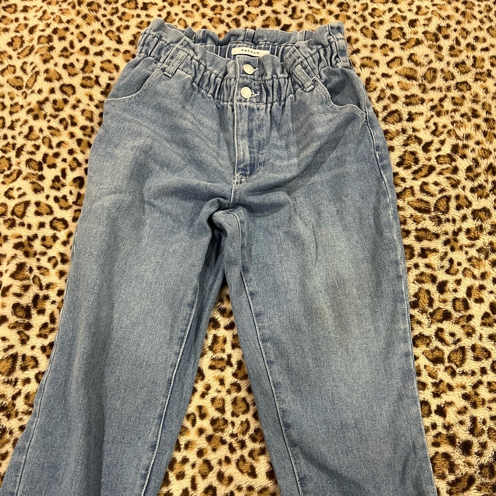 PacSun Light Blue Ruffled Waist Jeans